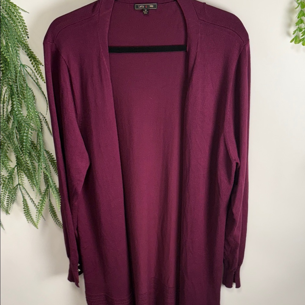 LOFT Women's Plum Open-Front Cardigan